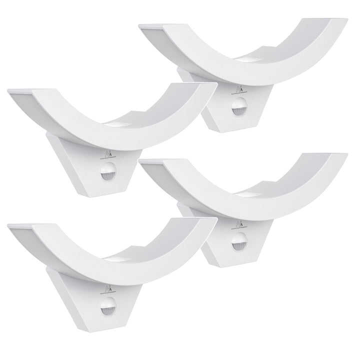 Maclean LED-lampa med rörelsesensor, PIR-sensor, vit, 10 W, IP54, 800 lm, MCE290 W, 4 st