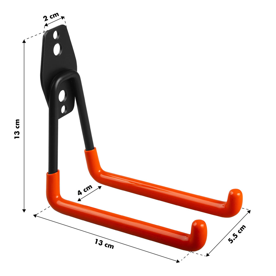 Väggfäste/hängare för garage från Maclean, för däck, trädgårdsredskap, stege, slangar, cykel, max. belastning 50 kg, MC-443, 4 st.