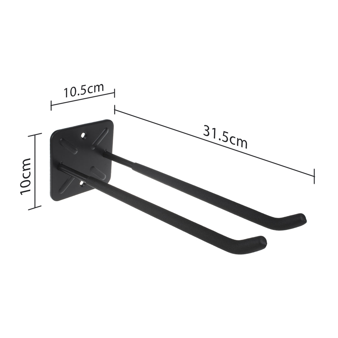 Set med 4 Maclean-väggfästen för verktyg, hjul, stege eller cykel, i stål, max. belastning 70 kg, MC-436