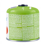 4 st. GreenBlue-gaspatroner à 500 g. Certifikat: Pi 0437, uppfyller EN417, butan-propan, användningstemperatur -10 °C till +40 °C, gängad ventil 7/16'' GB499