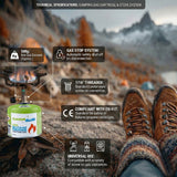 6 st. GreenBlue-gaspatroner à 500 g. Certifikat: Pi 0437, uppfyller EN417, butan-propan, användningstemperatur -10 °C till +40 °C, gängad ventil 7/16'' GB499