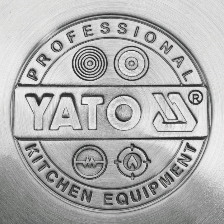 Professionell stekpanna från Yato Gastro, passar alla typer av spisar, i rostfritt stål, diameter 20 cm, volym 1,3 l, diskmaskinssäker, YG-00100