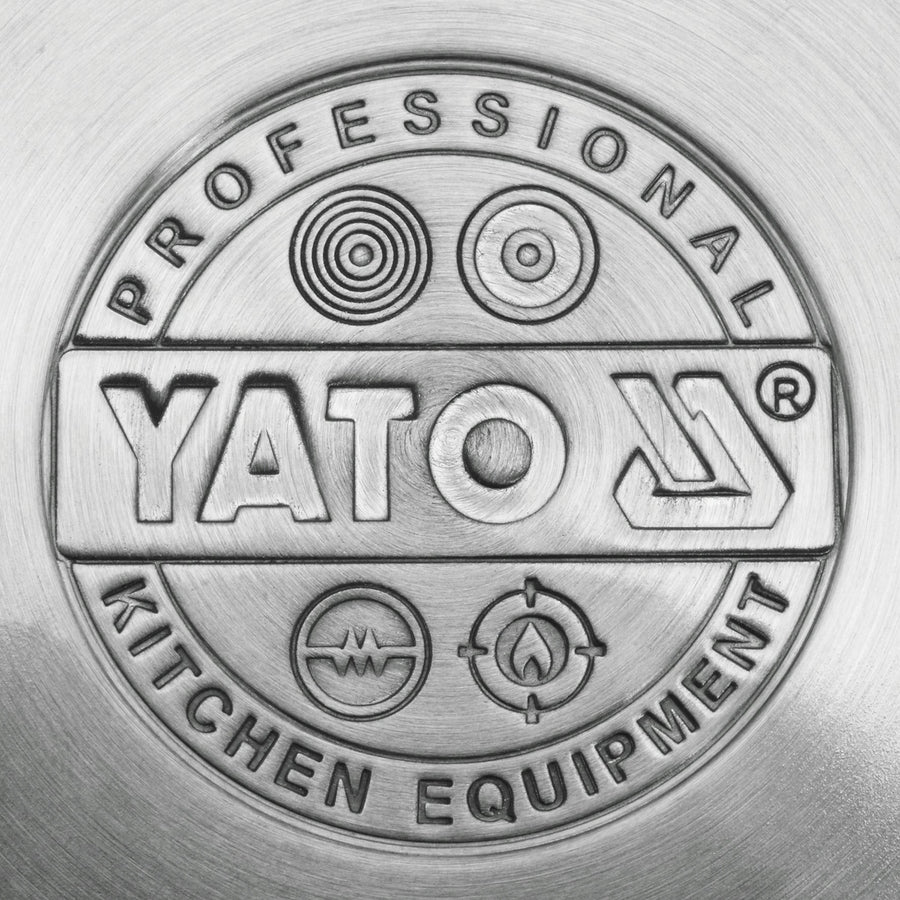 Professionell stekpanna från Yato Gastro, passar alla typer av spisar, i rostfritt stål, diameter 20 cm, volym 1,3 l, diskmaskinssäker, YG-00100