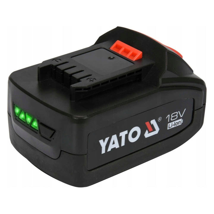 Yato batteridriven smörjmaskin, inklusive laddare och 3 Ah-batteri, tryck 620 bar, inbyggd LED-arbetsbelysning, hög effekt och kapacitet på 284 g/min, YT-07020