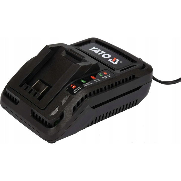 Yato batteridriven smörjmaskin, inklusive laddare och 3 Ah-batteri, tryck 620 bar, inbyggd LED-arbetsbelysning, hög effekt och kapacitet på 284 g/min, YT-07020