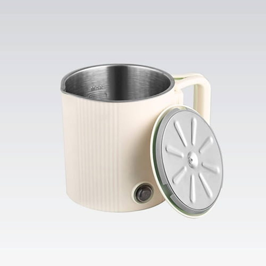Maestro elektrisk vattenkokare/resekanna, 2-i-1, volym 0,8 l, effekt 600 W, fällbart handtag, spänningsomkopplare 110 V/230 V, färg: beige, MR-009-BEIGE