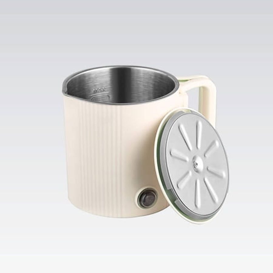 Maestro elektrisk vattenkokare/resekanna, 2-i-1, volym 0,8 l, effekt 600 W, fällbart handtag, spänningsomkopplare 110 V/230 V, färg: beige, MR-009-BEIGE