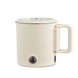 Maestro elektrisk vattenkokare/resekanna, 2-i-1, volym 0,8 l, effekt 600 W, fällbart handtag, spänningsomkopplare 110 V/230 V, färg: beige, MR-009-BEIGE