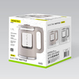 Maestro elektrisk vattenkokare i glas, volym 1,7 l, effekt 2200 W, vattennivåindikator, LED-belysning, vridbar bas, färg: beige, MR-065-BEIGE