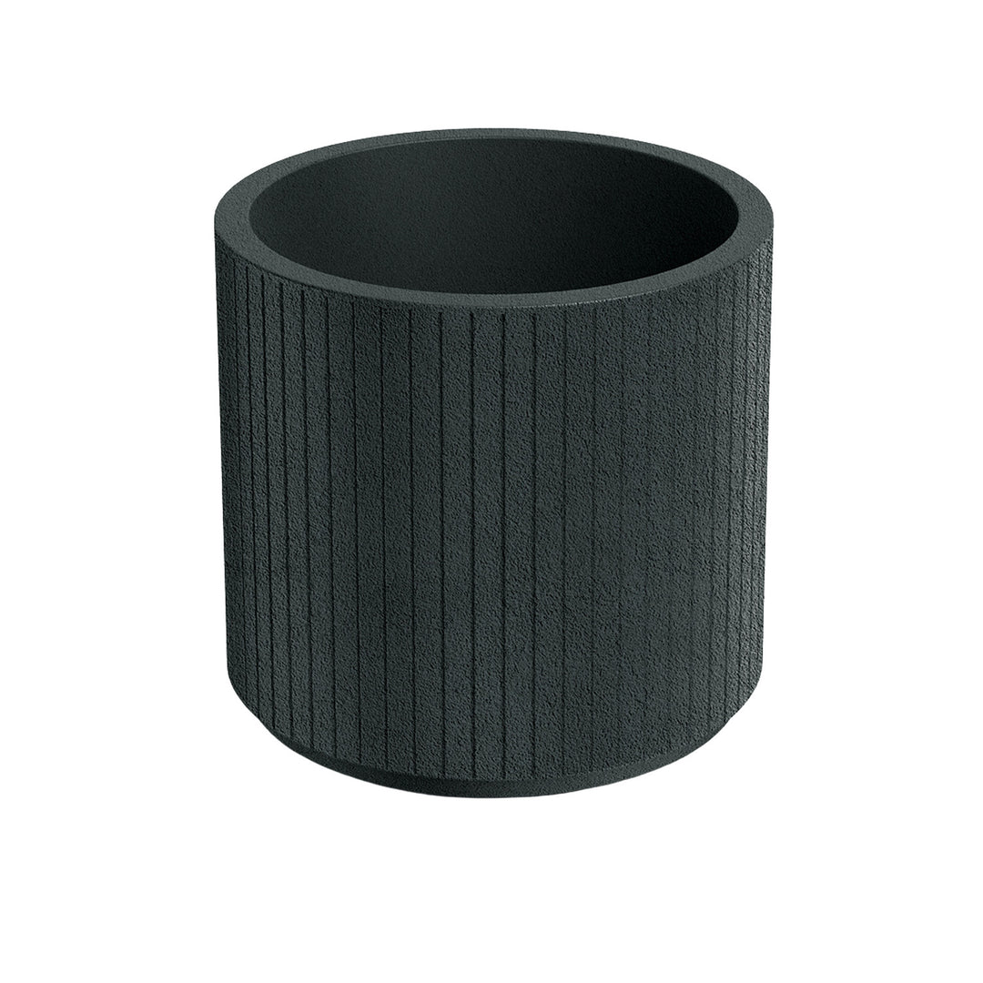 Kruka Ethick Coro Round, diameter 40 cm, höjd 36 cm, matt yta, väderbeständig, dräneringshål, färg mörk grafit, TCR40-109GR