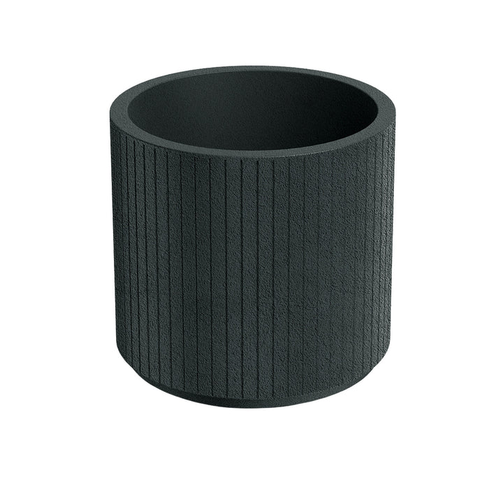 Kruka Ethick Coro Round, diameter 40 cm, höjd 36 cm, matt yta, väderbeständig, dräneringshål, färg mörk grafit, TCR40-109GR