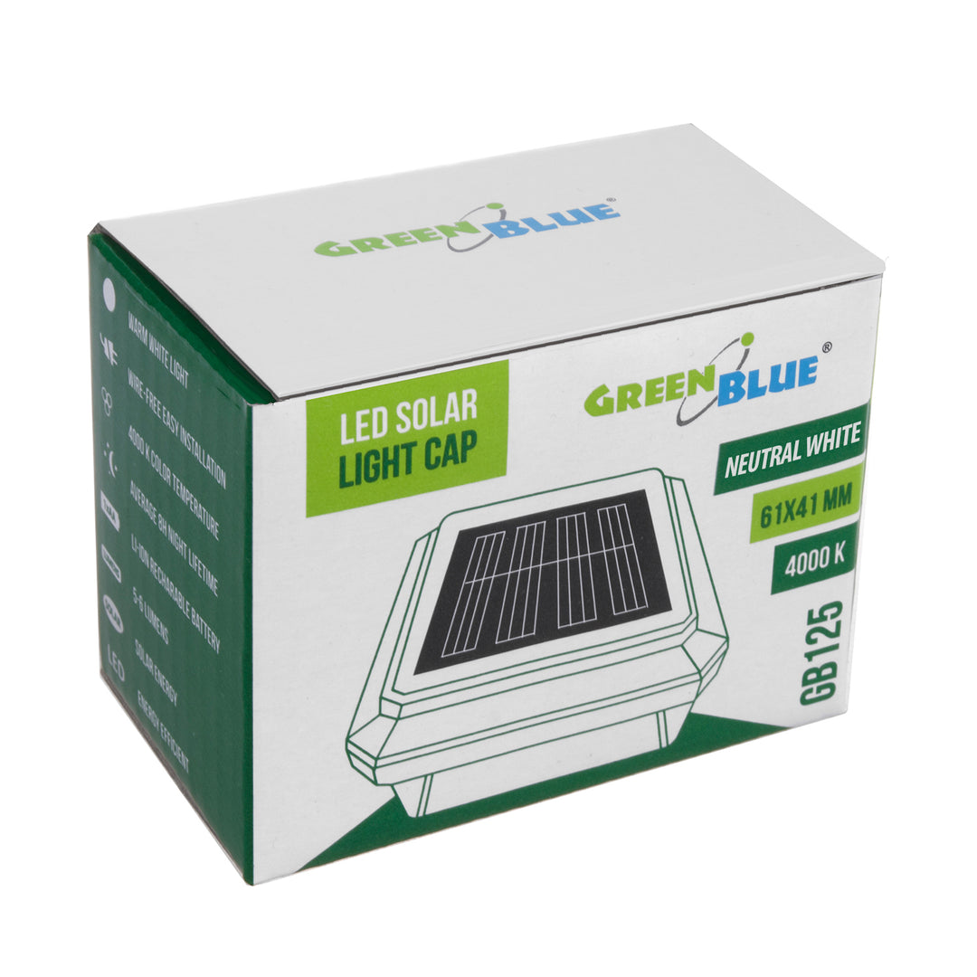 GreenBlue LED-solcellslampa för stolpe, 60x40 mm, kuplock, GB125, 2 st