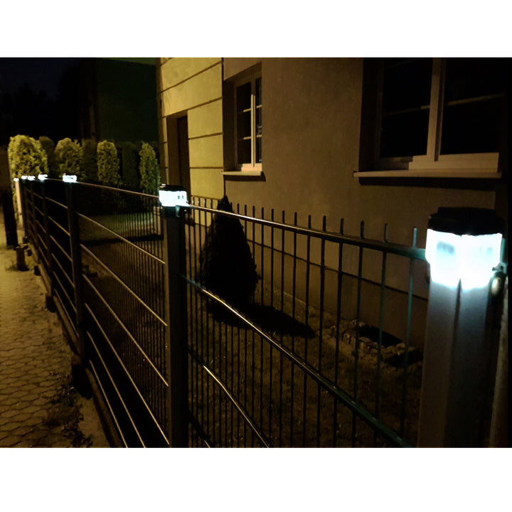 GreenBlue solcellsdriven LED-stolplampa, 60x60 mm, kupligt tak, GB126, 2 st