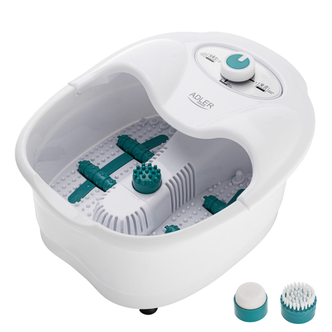 Adler fotmassager, bubbel-, vibrations- och värmemassage, infraröd, 4 rullar + 3 munstycken, AD 2167 White