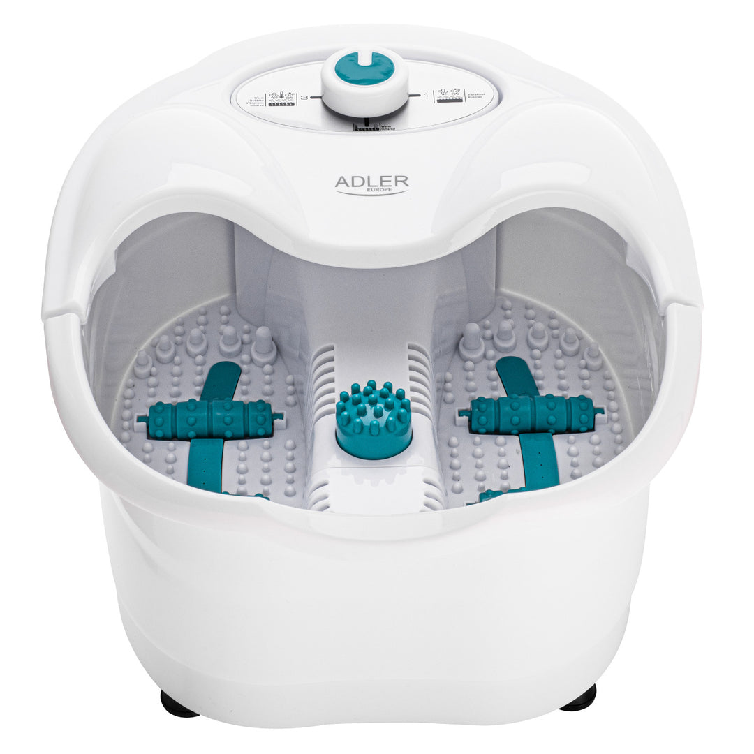 Adler fotmassager, bubbel-, vibrations- och värmemassage, infraröd, 4 rullar + 3 munstycken, AD 2167 White