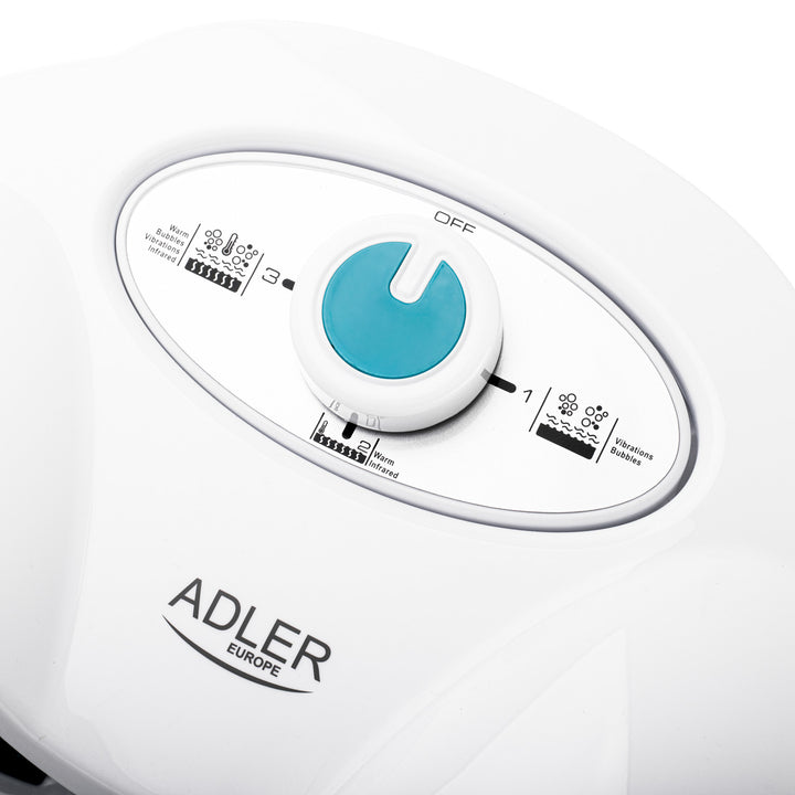 Adler fotmassager, bubbel-, vibrations- och värmemassage, infraröd, 4 rullar + 3 munstycken, AD 2167 White