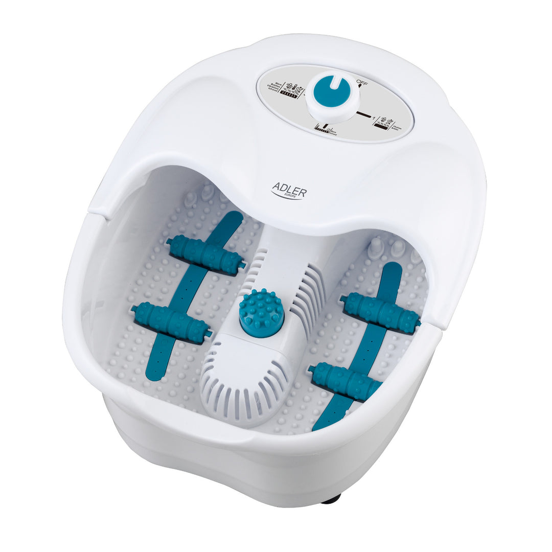 Adler fotmassager, bubbel-, vibrations- och värmemassage, infraröd, 4 rullar + 3 munstycken, AD 2167 White