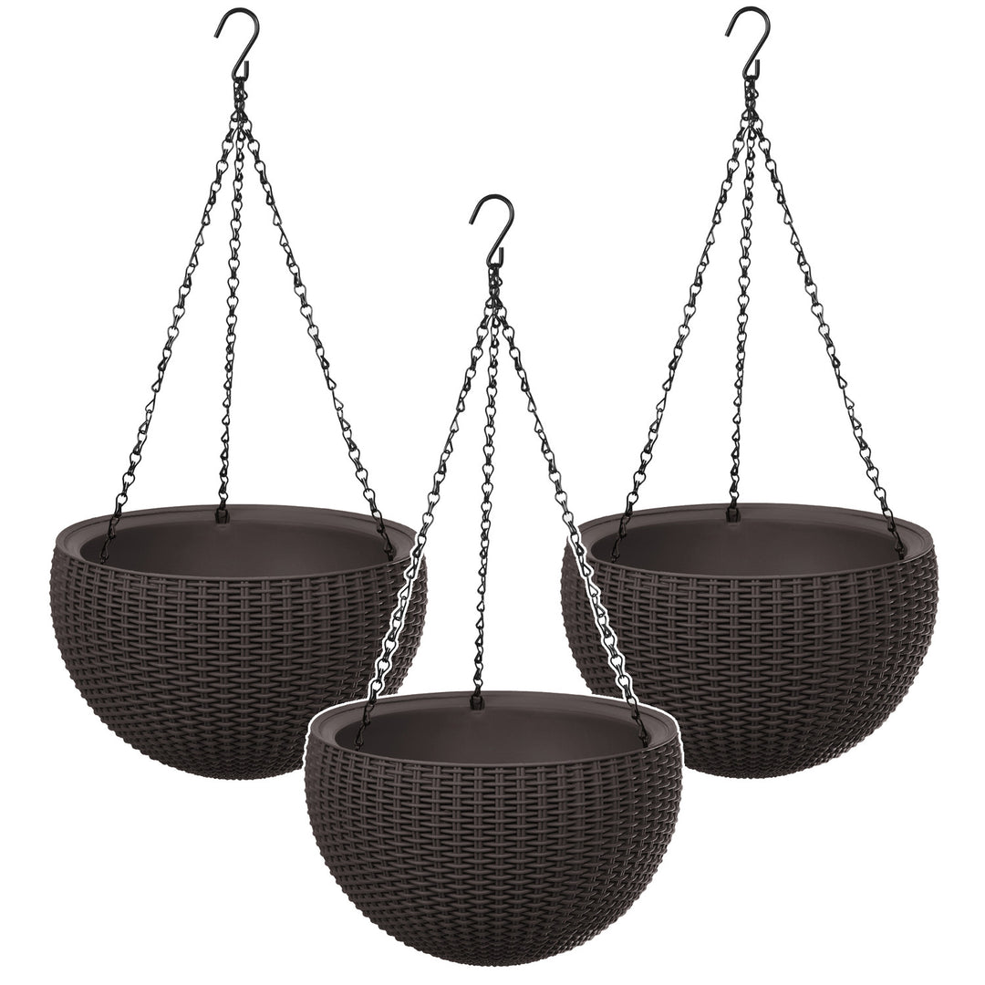 Hängande blomkruka Keter Sphere Planter, brun, 3 st