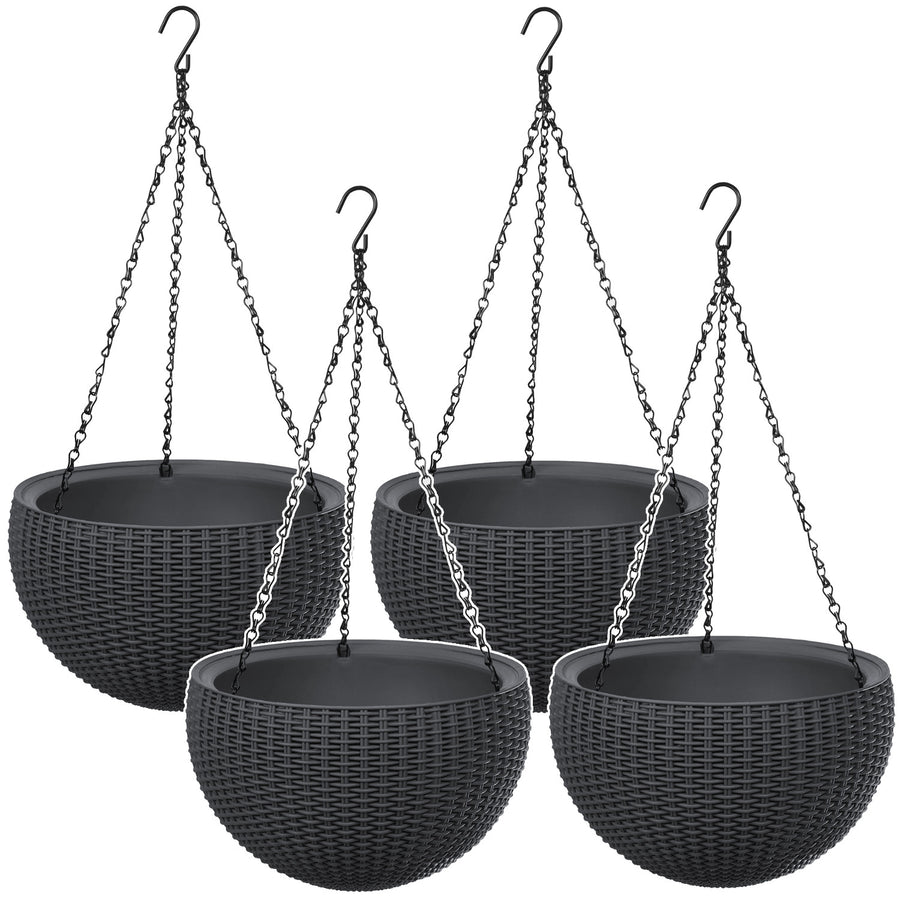 Hängande blomkruka Keter Sphere Planter, färg antracit, 4 st
