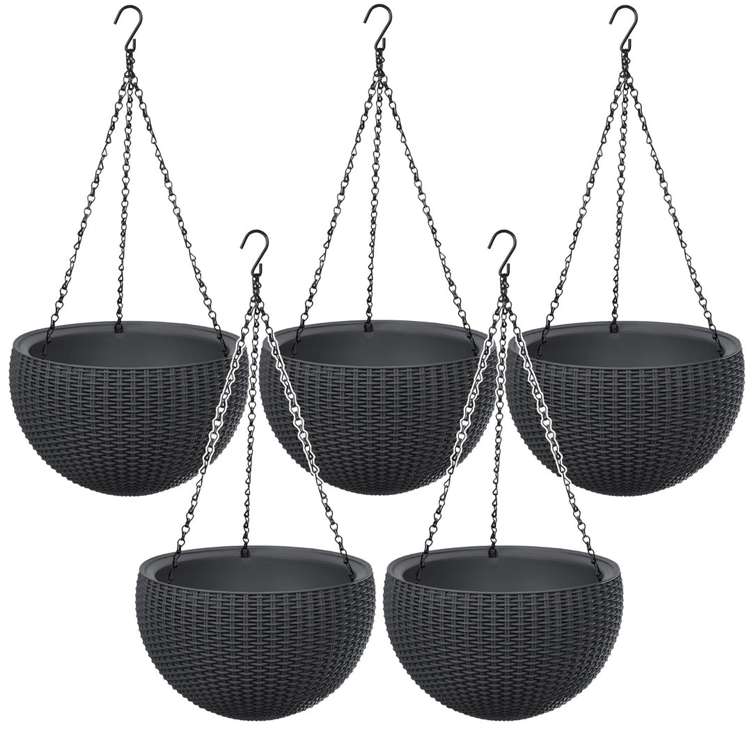 Hängande blomkruka Keter Sphere Planter, färg antracit, 5 st