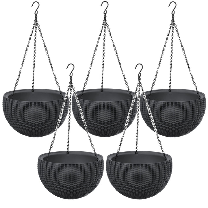 Hängande blomkruka Keter Sphere Planter, färg antracit, 5 st