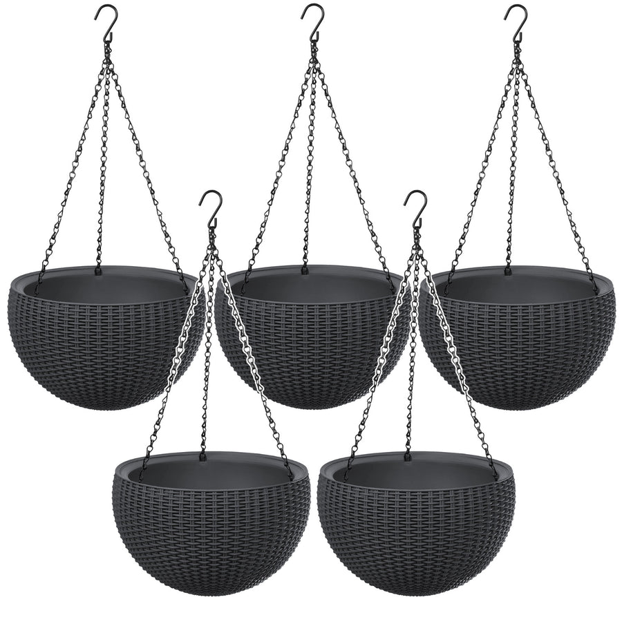 Hängande blomkruka Keter Sphere Planter, färg antracit, 5 st