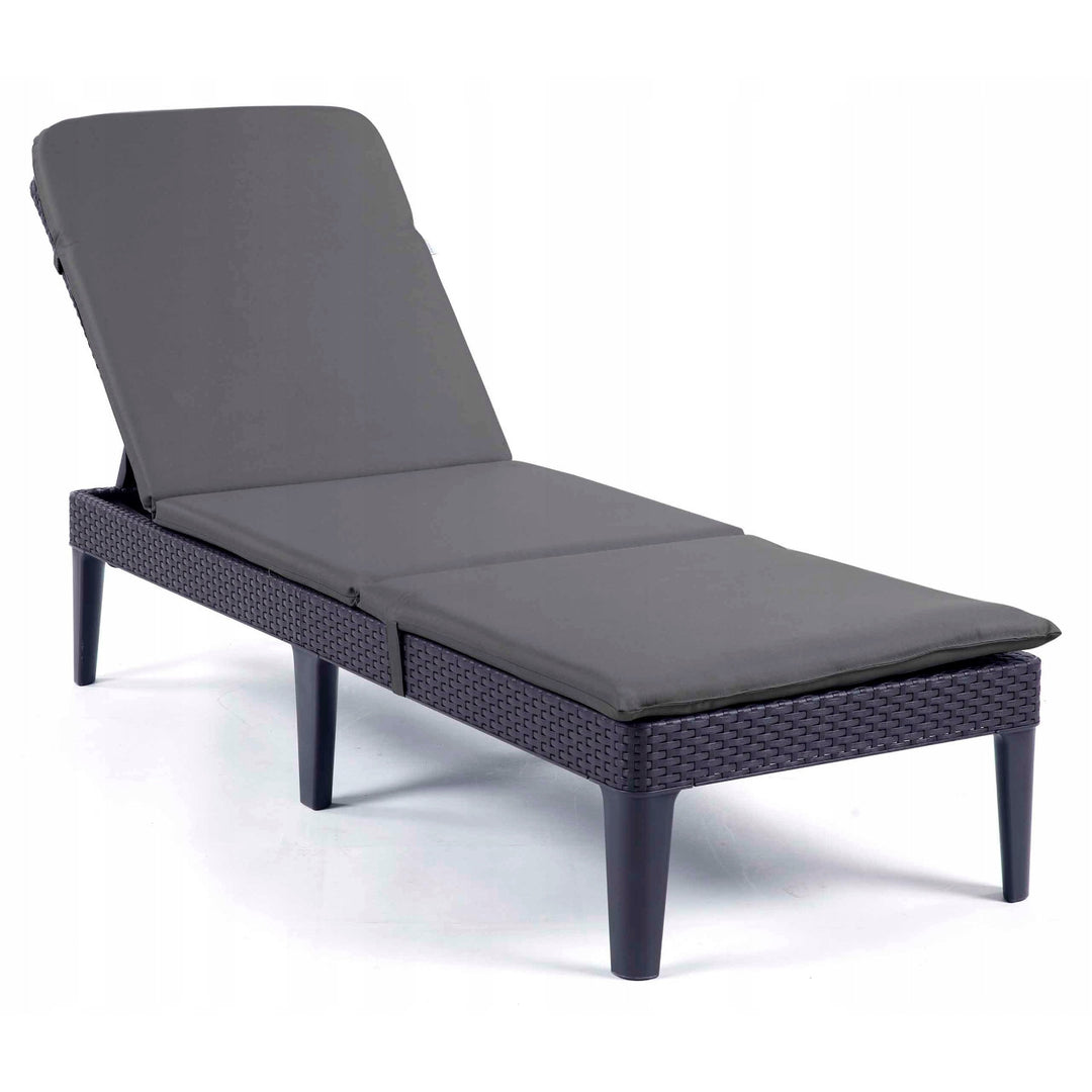 Kudde till Jaipur-solstol, mörkgrå, tyg S-500, storlek 190x60 cm, två fästsystem, vattentät, kan tvättas i sin helhet, S-49