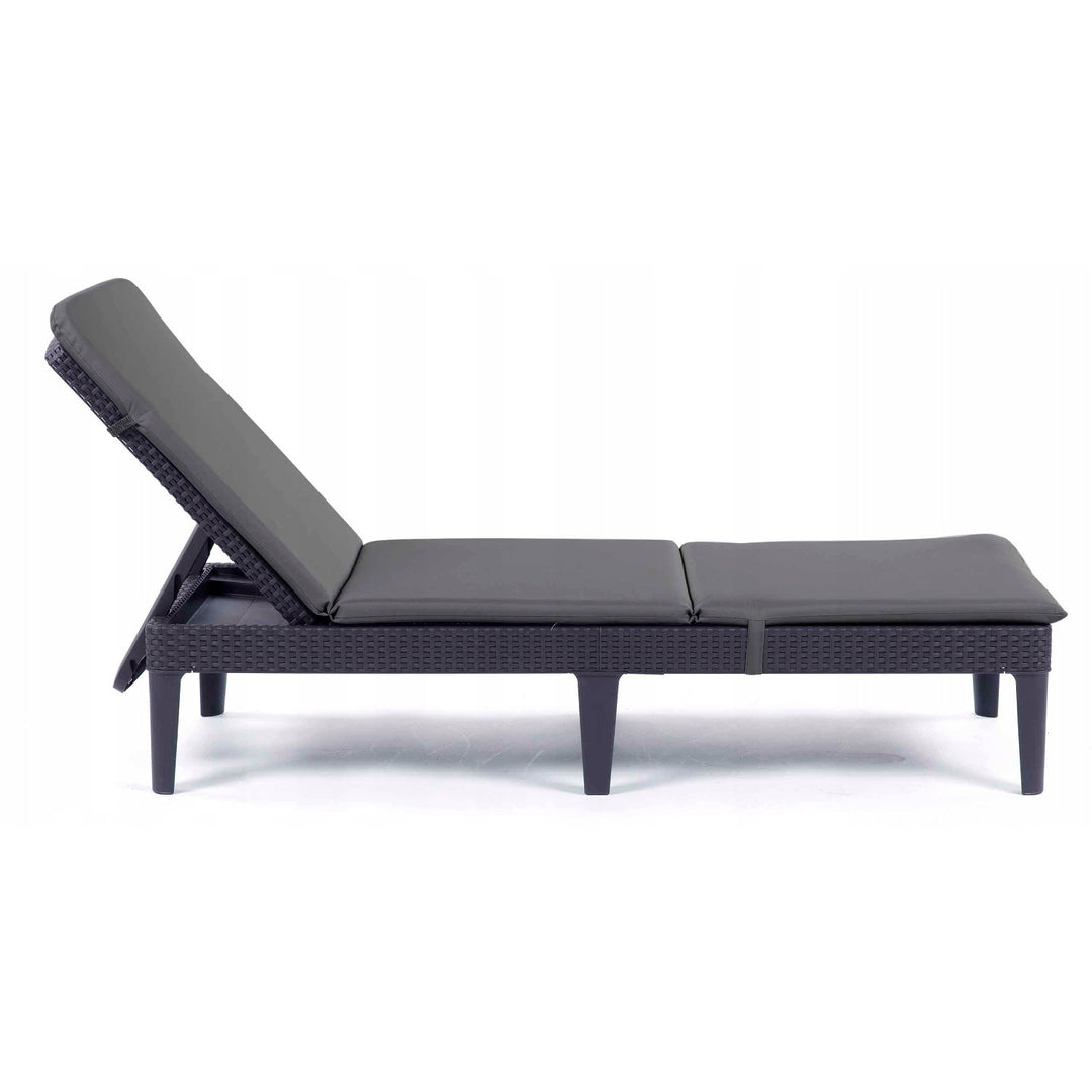 Kudde till Jaipur-solstol, mörkgrå, tyg S-500, storlek 190x60 cm, två fästsystem, vattentät, kan tvättas i sin helhet, S-49