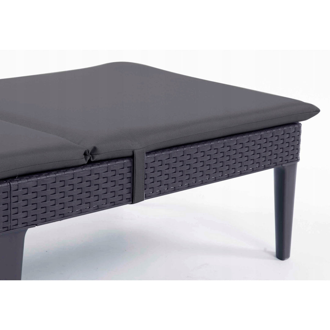 Kudde till Jaipur-solstol, mörkgrå, tyg S-500, storlek 190x60 cm, två fästsystem, vattentät, kan tvättas i sin helhet, S-49