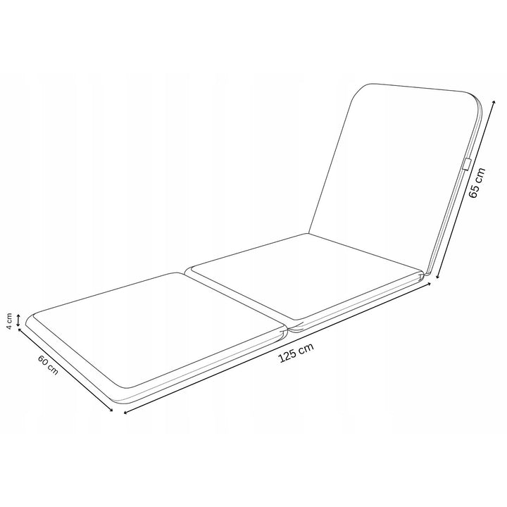 Kudde till Jaipur-solstol, mörkgrå, tyg S-500, storlek 190x60 cm, två fästsystem, vattentät, kan tvättas i sin helhet, S-49