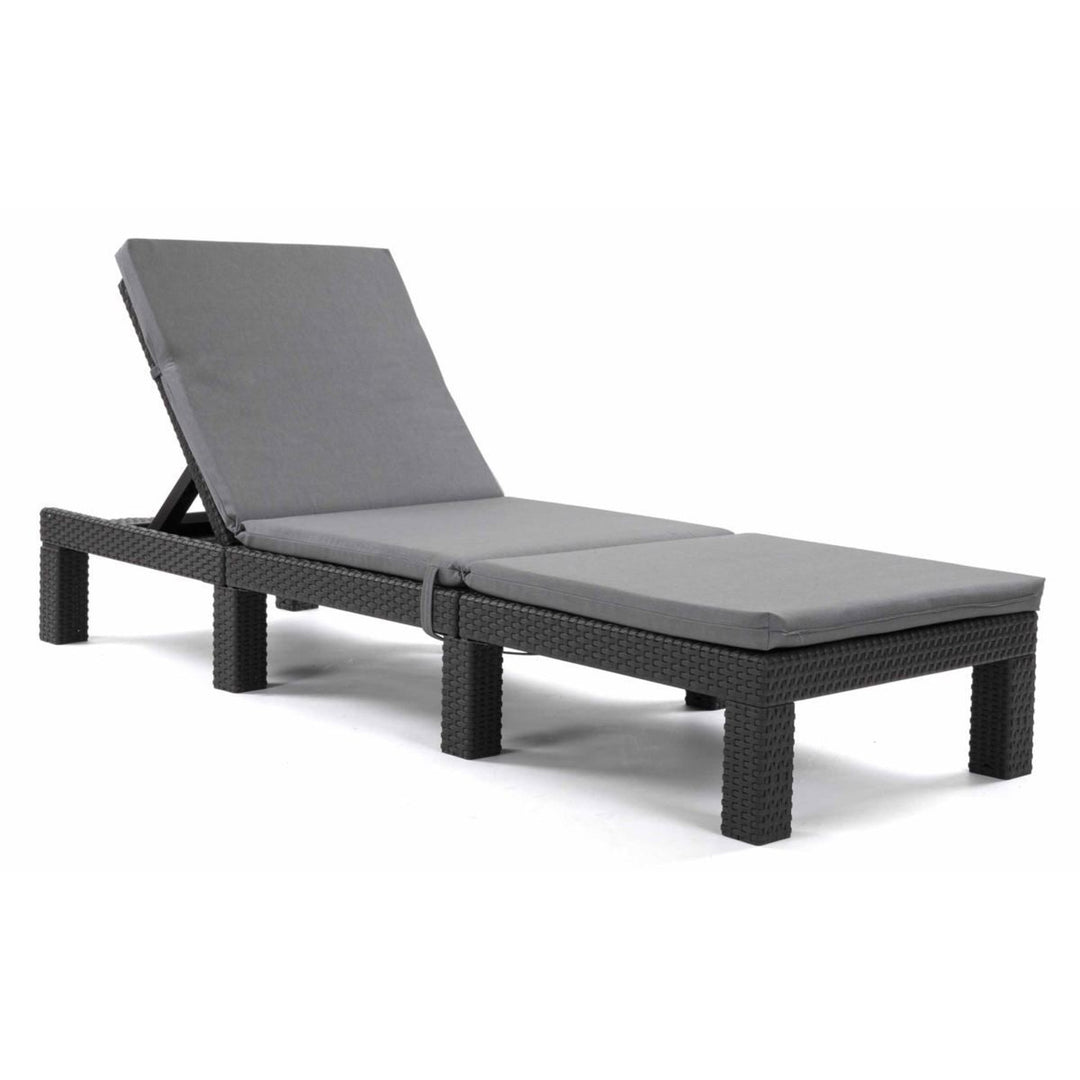 Kudde till solstol Daytona, grå, tyg S-550 Melange, storlek 192x64 cm, fästs med gummiband, vattentät, Melange S-23