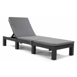 Kudde till solstol Daytona, grå, tyg S-550 Melange, storlek 192x64 cm, fästs med gummiband, vattentät, Melange S-23