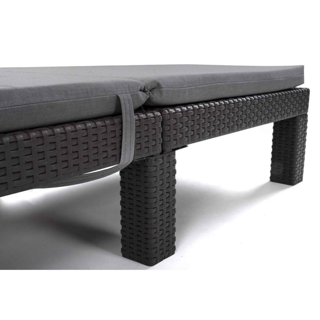 Kudde till solstol Daytona, grå, tyg S-550 Melange, storlek 192x64 cm, fästs med gummiband, vattentät, Melange S-23