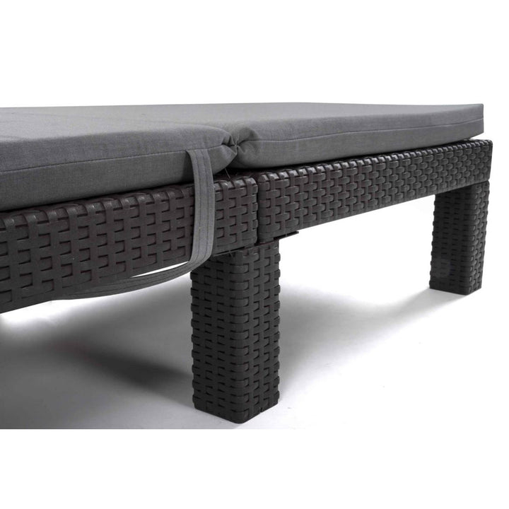 Kudde till solstol Daytona, grå, tyg S-550 Melange, storlek 192x64 cm, fästs med gummiband, vattentät, Melange S-23