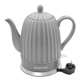 Maestro elektrisk vattenkokare i keramik, grå, effekt 1500 W, volym 1,5 l, vridbar bas, vattennivåindikator, nätsladd 65 cm, MR-077