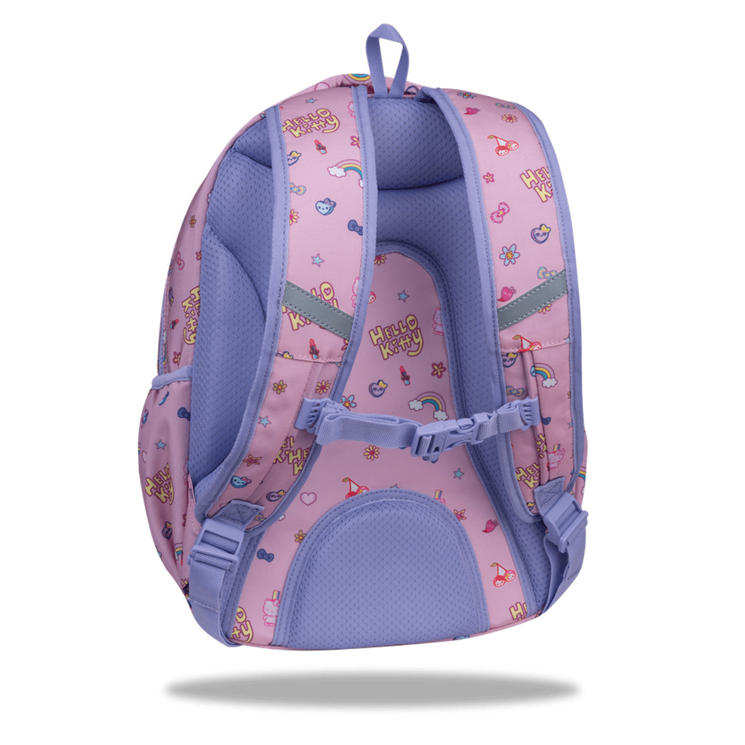 Hello Kitty Coolpack skolryggsäck, storlek Primo Pro (16"), formad rygg och vadderade axelremmar, 2 huvudfack och ett fack för bärbar dator, förstärkt botten, F162025