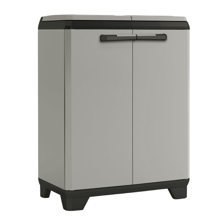 Keter Planet avfallssorteringsskåp, volym 2 x 110 l, grå, 68 x 39 x 92 cm, 246640