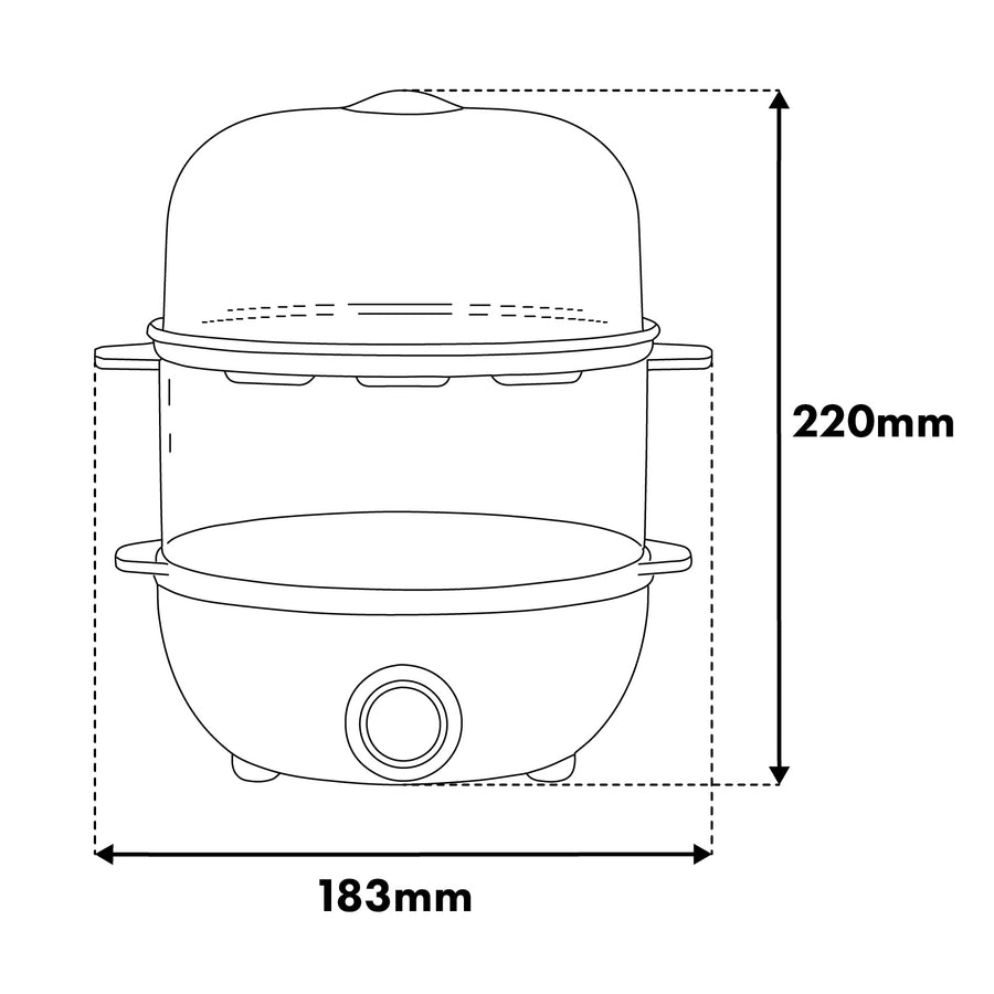 GreenBlue 2-våningars äggkokare för 14 ägg, effekt 350 W, för upp till 14 ägg, 220–240 V~, 50/60 Hz, GB358