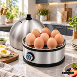 GreenBlue äggkokare i rostfritt stål, effekt 200 W, för upp till 7 ägg, måttskål, 220–240 V~, 50/60 Hz, GB357