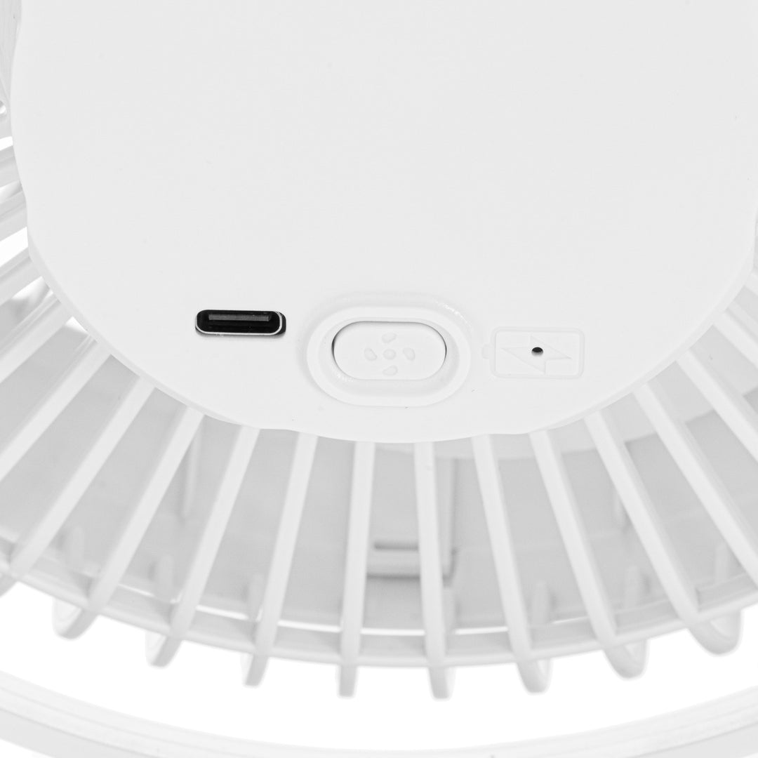 Bordsfläkt med klämma, batteridriven, 15,5 cm, 360° vridbar, USB-C, Adler