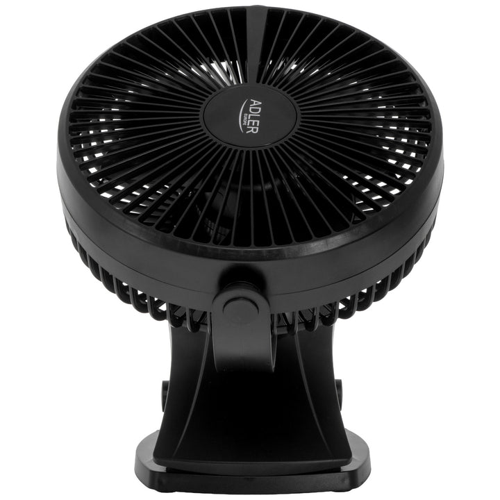Bordsfläkt med klämma, batteridriven, 15,5 cm, 360° vridbar, USB-C, Adler