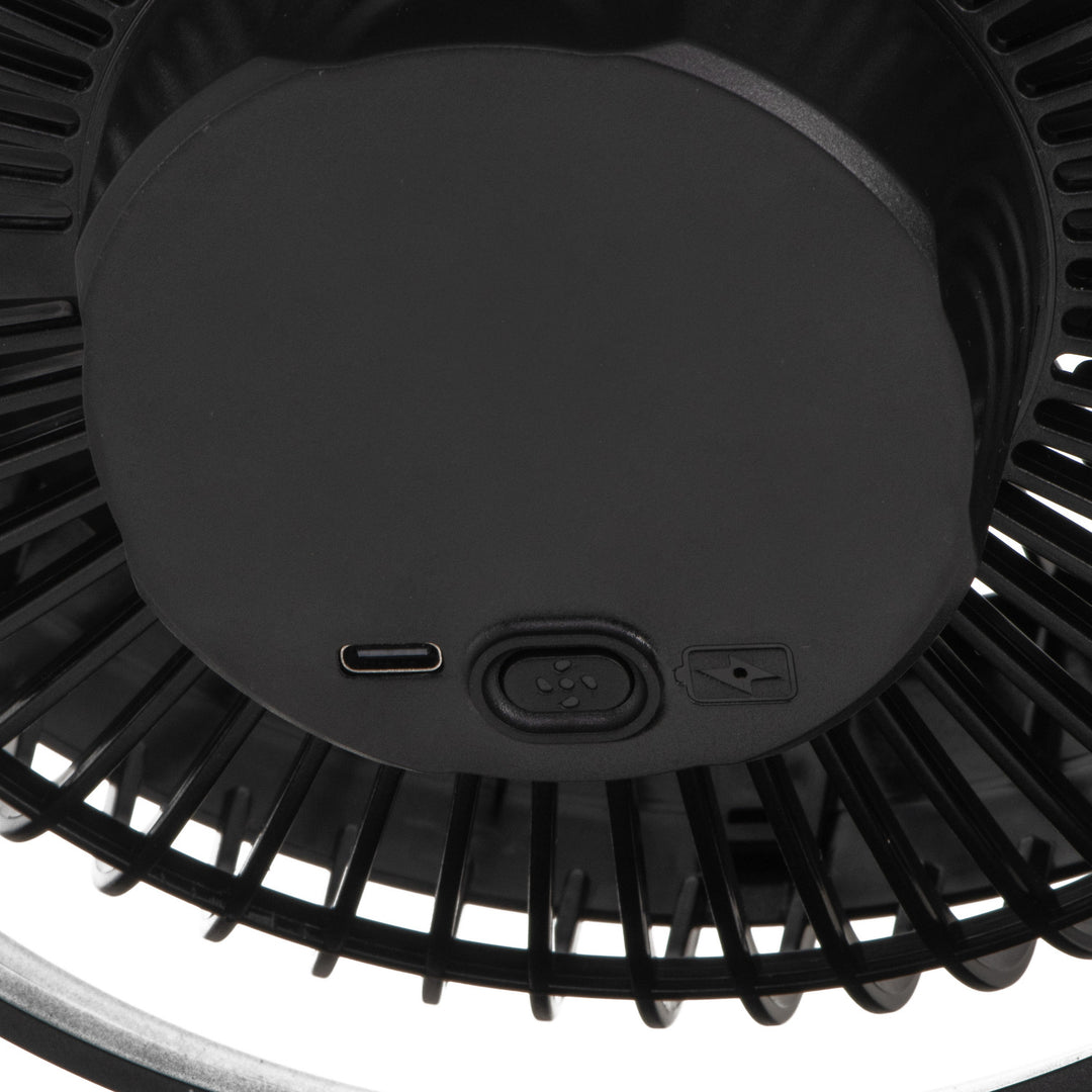 Bordsfläkt med klämma, batteridriven, 15,5 cm, 360° vridbar, USB-C, Adler