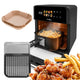 GreenBlue AIR FRYER oljefri fritös, kraftfull 1800 W, volym 10 l, 8 program, tillbehör, timer, GB950 + papperspåsar 16 cm, 100 st