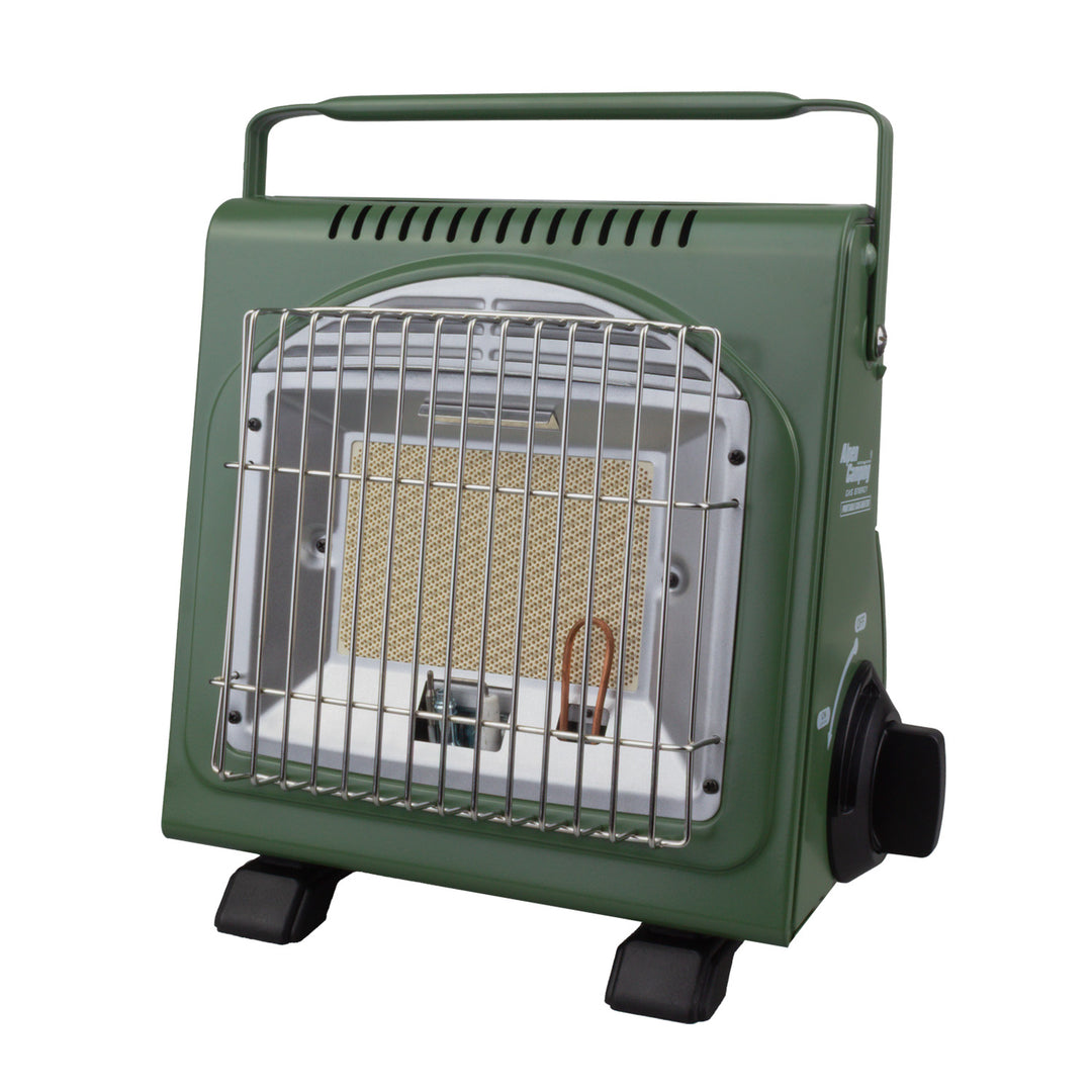 Alpen Camping bärbar gaskamin, 2-i-1, gasförbrukning 124 g/h, piezoelektrisk tändning, ICELAND IK-1000 PRO+ 4 st gaspatroner à 227 g GreenBlue. Certifikat: Pi 0875, uppfyller standarden EN417