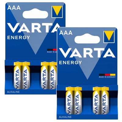 8 st R-03 LR03 AAA-batterier 1,5 V, Value Pack 4103, Varta Energy