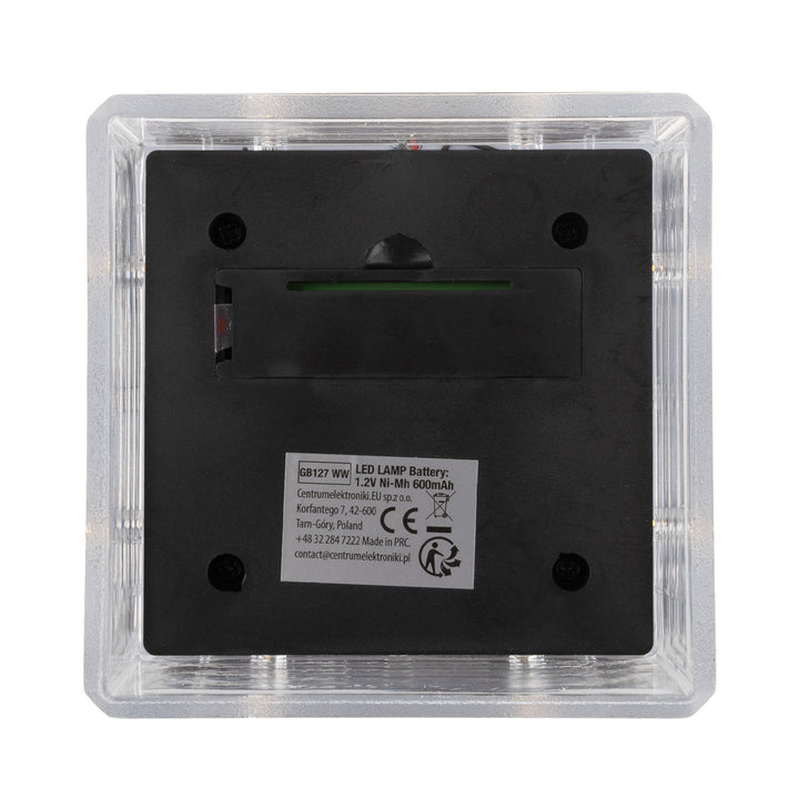 GreenBlue solcellsdriven LED-stolplampa, 80x80 mm, kuvertformad takskärm, 3200 K, GB127 WW, 2 st