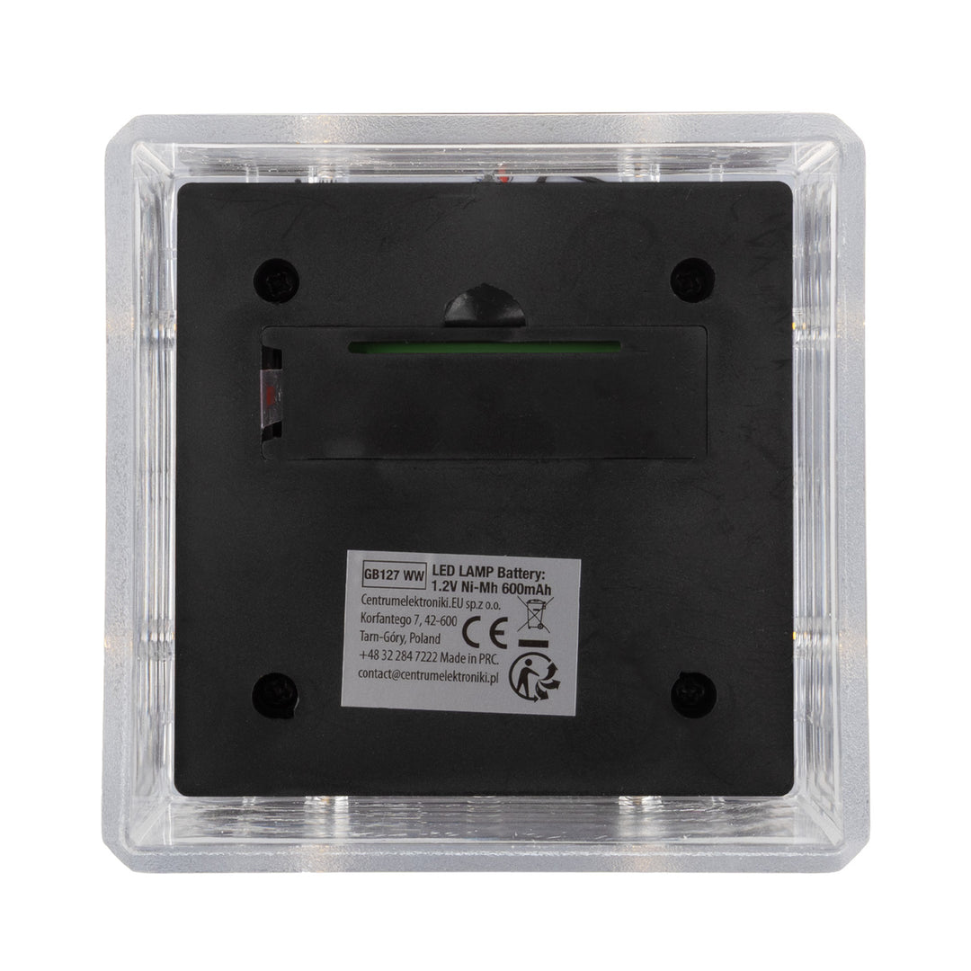 GreenBlue solcellsdriven LED-stolplampa, 100 x 100 mm, kuplock, 3200 K, GB128 WW, 2 st