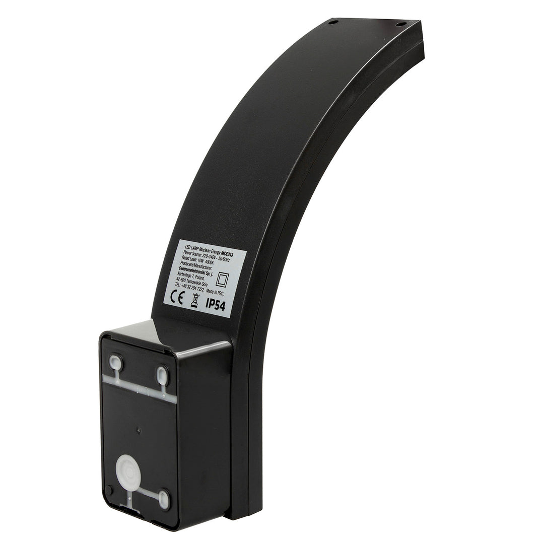 Maclean LED-fasadlampa, 800 lm, IP54, 10 W, naturvit ljusfärg (4000 K), svart, MCE343 B, 2 st