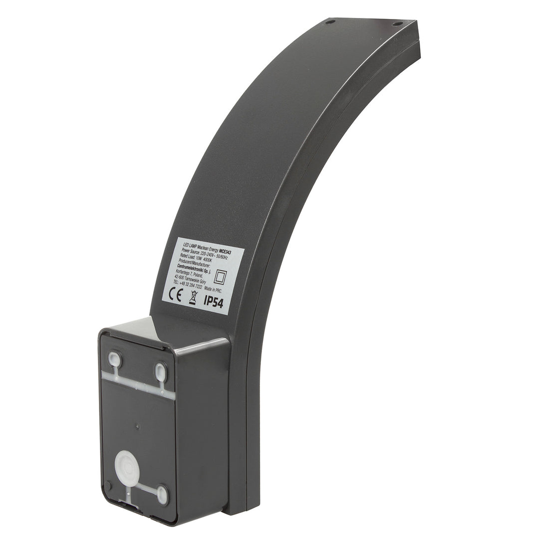 Maclean LED-fasadlampa, 800 lm, 10 W, ljusfärg naturvit (4000 K), färg grå, MCE343 GR, 2 st