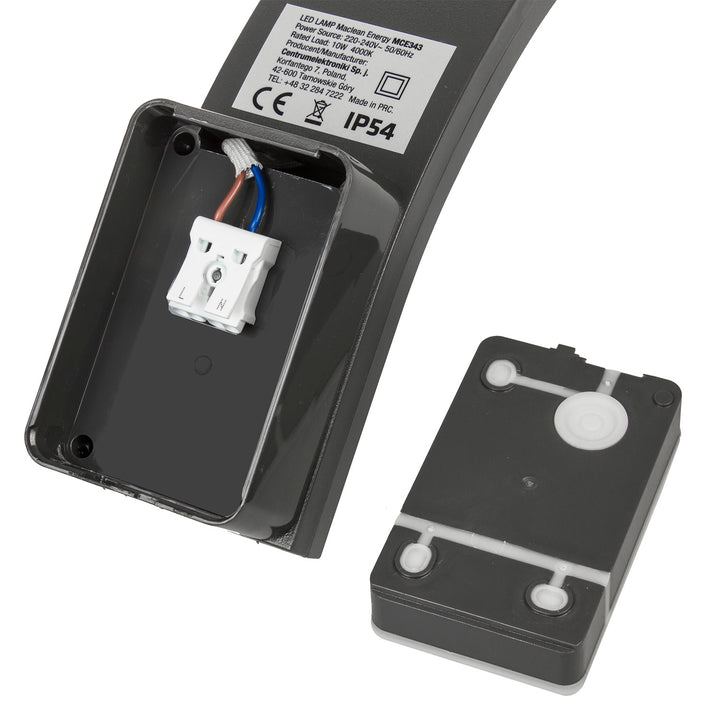 Maclean LED-fasadlampa, 800 lm, 10 W, ljusfärg naturvit (4000 K), färg grå, MCE343 GR, 2 st